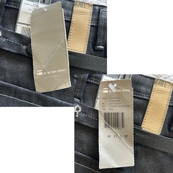 NWT G-Star RAW Micro Midge Skinny Jeans in Grey Comfort Glass Denim Size W27/L32 - Picture 6 of 15